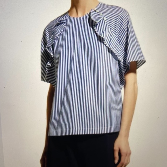 NWT HARSHMAN LUCIEN STRIPED KIMONO SLEEVE BLOUSE SIZE LARGE - Picture 1 of 7